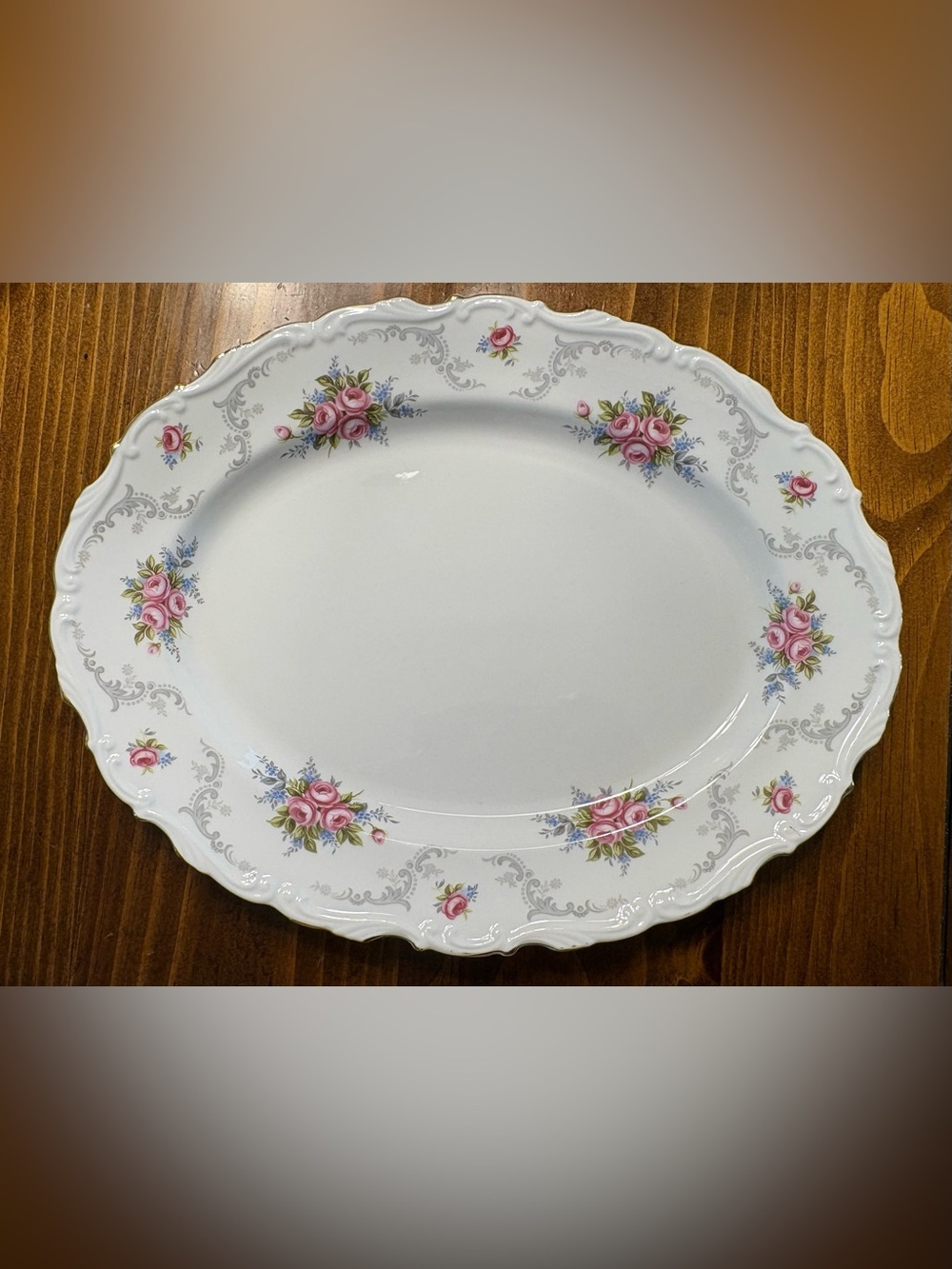 Royal Albert Tranquillity 12” Oval Meat Serving Platter -Vintage